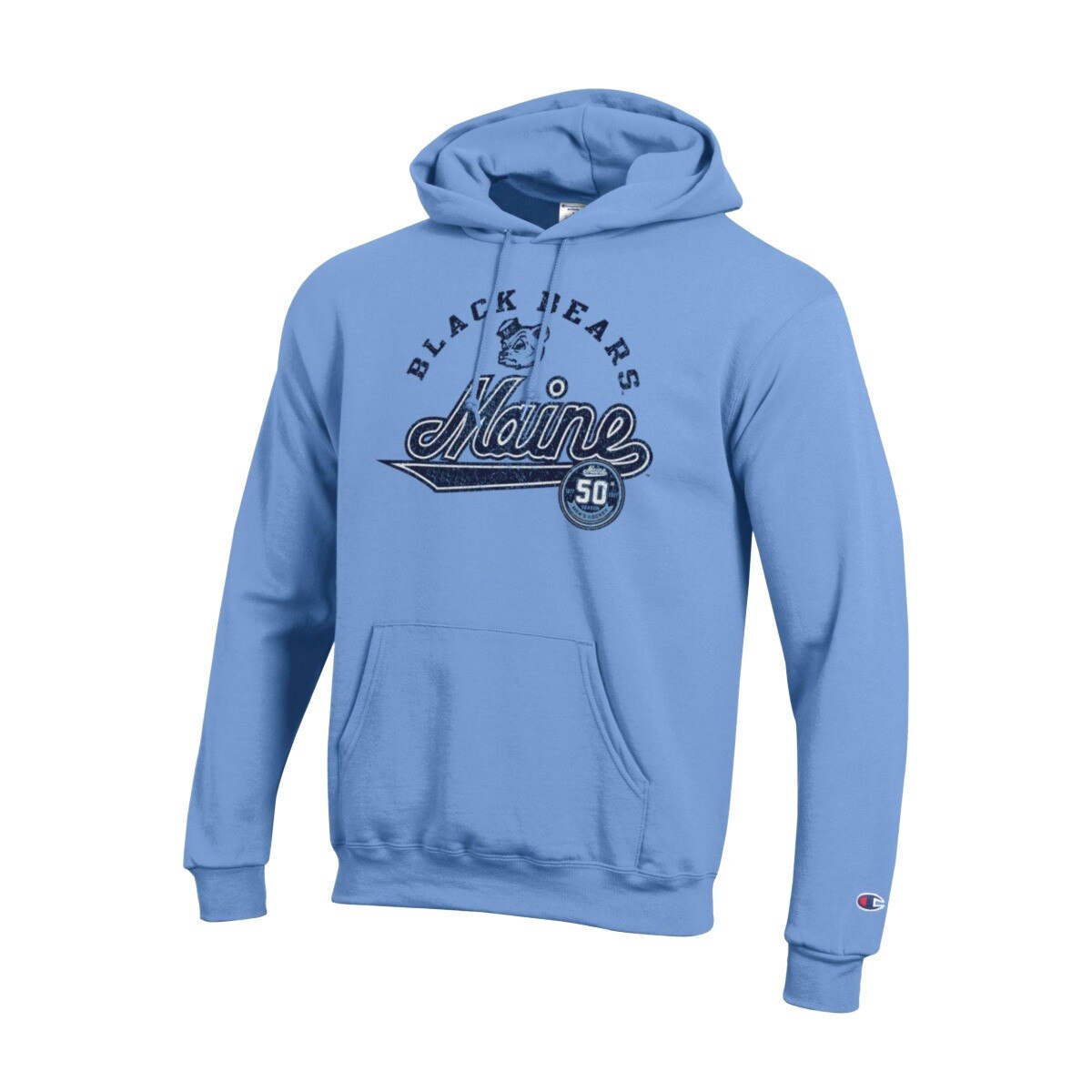 Champion Black Bears Legacy Bear Maine Script 50th Hockey Season Hoodie